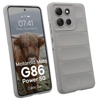 Pancerne etui Bizon Case Tur do Motorola Moto G86 Power 5G, jasnoszare