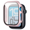 Etui ze szkłem do zegarka Bizon Case+Glass Watch do Apple Watch SE 3 / SE 2 / SE / 6 / 5 / 4 (44 mm), różowozłote