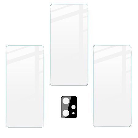 3x Szkło hartowane + szybka na aparat Bizon Glass Clear Pack do Realme 9 4G / Realme 9 Pro+