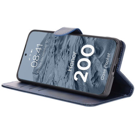 Etui z klapką Bizon Case Pocket do Honor 200, granatowe