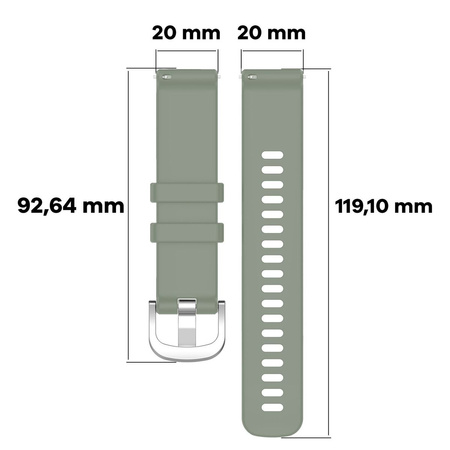 Pasek silikonowy do smartwatcha, Bizon Strap Watch Silicone Pro T, Quick Release 20 mm, turkusowy
