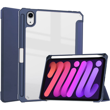 Etui Bizon Case Tab Clear Matt do iPad Mini (A17 Pro) 2024 / iPad Mini 6 2021, granatowe