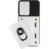 Etui Bizon Case Camshield Card Slot Ring do Moto G22, białe