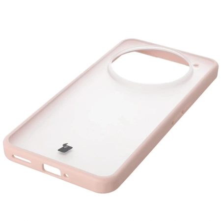 Etui Bizon Case Angelo do Nothing Phone (3a) Pro, półprzezroczyste z różową ramką