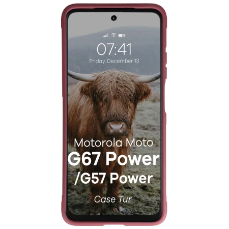 Pancerne etui Bizon Case Tur do Motorola Moto G57 Power / G67 Power, burgundowe