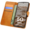 Etui z klapką Bizon Case Pocket do Motorola Edge 50 Ultra, brązowe