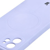 Etui silikonowe z pierścieniem magnetycznym Bizon Case Silicone Magnetic do iPhone 12, jasnofioletowe