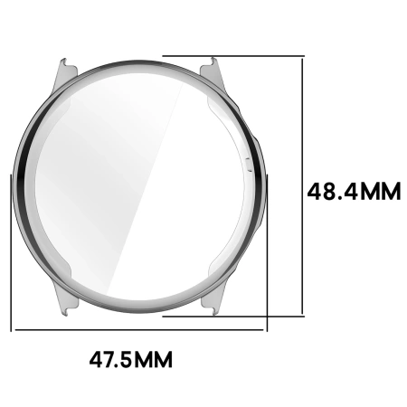 Etui z osłoną ekranu Bizon Case Watch Felipe do Garmin Venu 4 45 mm, srebrne