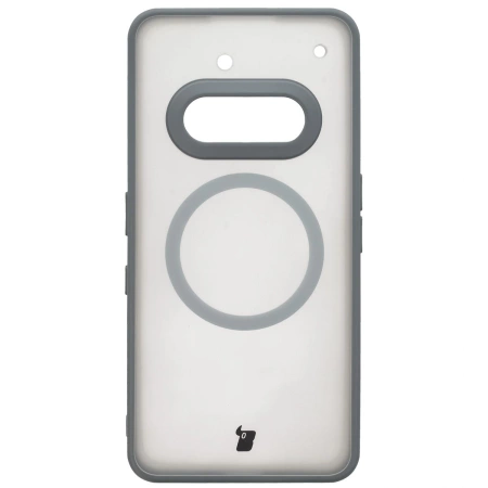 Etui z pierścieniem magnetycznym Bizon Case MatteO do Nothing Phone (3a), przydymione-szare