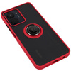 Etui z uchwytem na palec Bizon Case Hybrid Ring do Realme C33 / C30 / Narzo 50i Prime, przydymione z czerwoną ramką