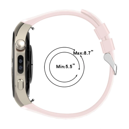 Silikonowy pasek Bizon Strap Watch Silicone T do Huawei Watch 5 46 mm, różowy