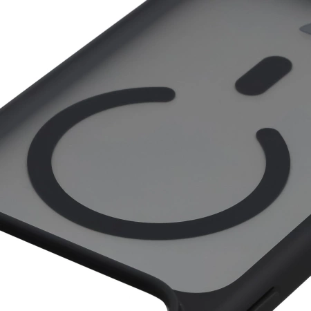 Etui z pierścieniem magnetycznym Bizon Case MatteO do iPhone 17 Pro Max, przydymione-czarne