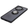 Etui z uchwytem na palec Bizon Case Hybrid Ring do Tecno Spark 20 Pro+, przydymione z czarną ramką
