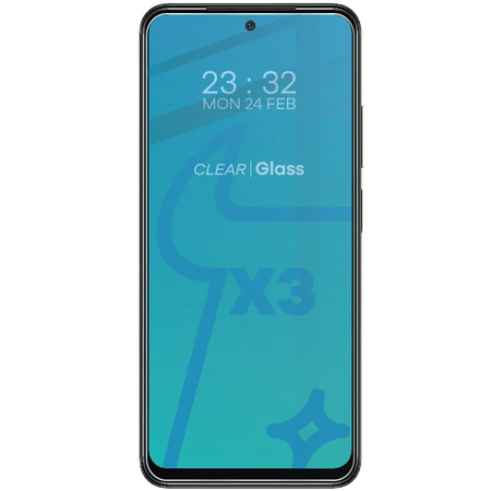 3x Szkło hartowane + szybka na aparat Bizon Glass Clear Pack do Poco M4 Pro 5G / Redmi Note 11S 5G
