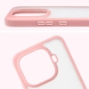Etui Bizon Case Angelo do Xiaomi 15T Pro, półprzezroczyste z jasnoróżową ramką
