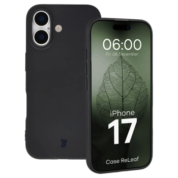 Etui z recyklingu Bizon Case ReLeaf do iPhone 17, czarne