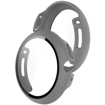 Etui ze szkłem do zegarka Bizon Case+Glass Watch do Google Pixel Watch 4 45 mm, matowe szare