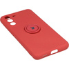 Etui Bizon Case Silicone Ring do Galaxy S21 FE, ciemny róż