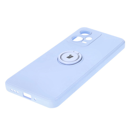 Etui Bizon Case Silicone Ring Sq do Xiaomi Redmi Note 12 5G/Poco X5, jasnofioletowe