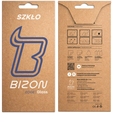 Szkło hartowane Bizon Glass Edge do Galaxy S26 Plus / S25 Edge, czarna ramka