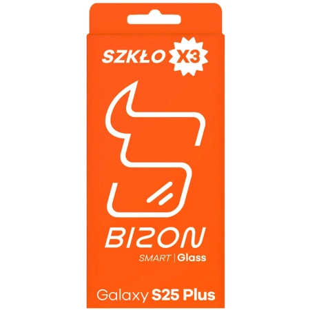 Szkło ochronne 2.5D Bizon Smart Glass do Galaxy S25 Plus, 3 sztuki