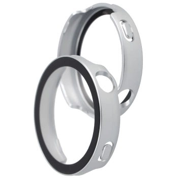 Etui ze szkłem do zegarka Bizon Case+Glass Watch do Huawei Watch GT6 41 mm, satynowo srebrne