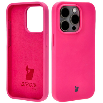 Etui silikonowe do iPhone 15 Pro Bizon Soft Case, fuksja