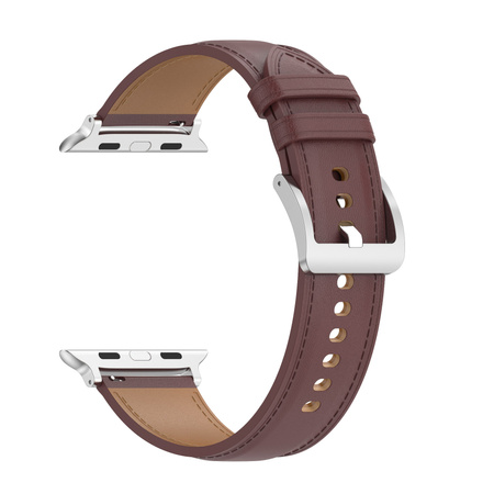 Skórzany pasek Bizon Strap Watch Casual do Apple Watch 38/40/41/42 mm, ciemnobrązowy