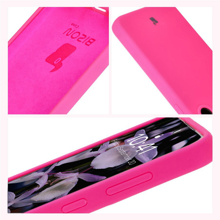 Silikonowe etui Bizon Soft Case do Galaxy S24 FE, neonowo-różowe