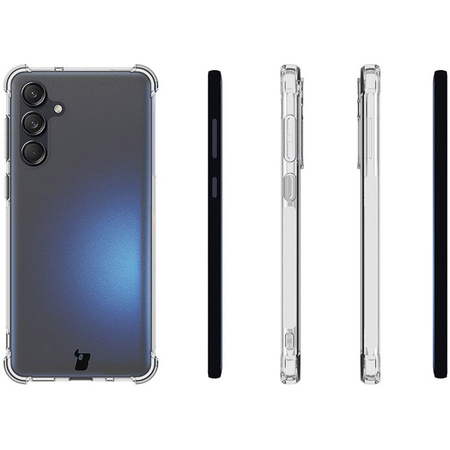 Etui + 2x szkło + obiektyw Bizon Case Clear Pack do Galaxy M55 5G, przezroczyste