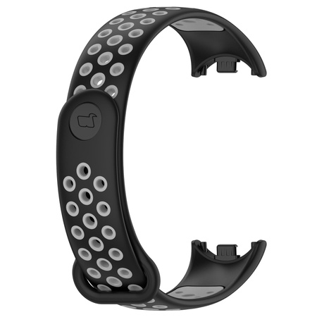 Pasek Bizon Strap Watch Octo do Xiaomi Mi Smart Band 8, czarno-szary