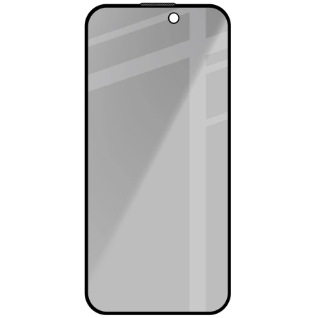 Prywatyzujące szkło hartowane Bizon Glass Edge Shadow do iPhone 16/15, przyciemniane z czarną ramką