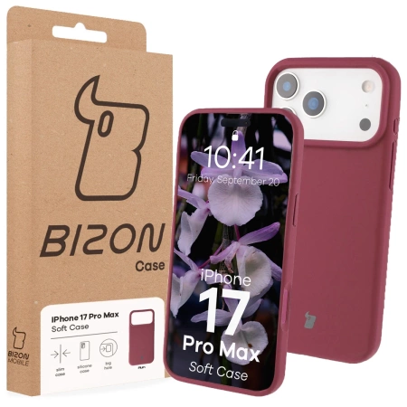 Silikonowe etui Bizon Soft Case do iPhone 17 Pro Max, ciemnofioletowe