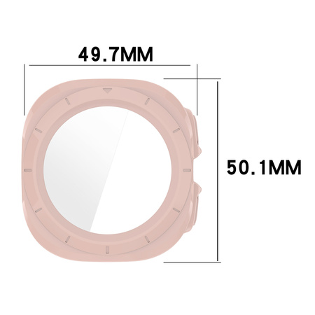 Etui ze szkłem do zegarka Bizon Case+Glass Watch do Galaxy Watch Ultra 2 / 1, różowe