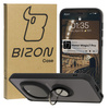 Etui z uchwytem na palec Bizon Case Hybrid Ring do Honor Magic7 Pro, przydymione z czarną ramką