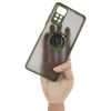Etui z uchwytem na palec Bizon Case Hybrid Ring do Xiaomi Redmi Note 11 Pro / Pro 5G, przydymione z zieloną ramką