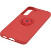 Etui Bizon Case Silicone Ring do Galaxy S22, ciemny róż